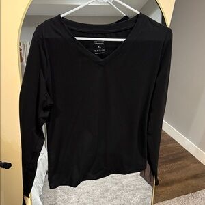 Women's Black V-Neck Top